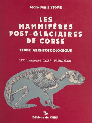 cover image of Les mammifères post-glacières de Corse